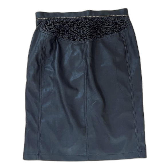 Plein Sud  Vintage Vegan  Black Leather Pencil Skirt 8 - Picture 1 of 12